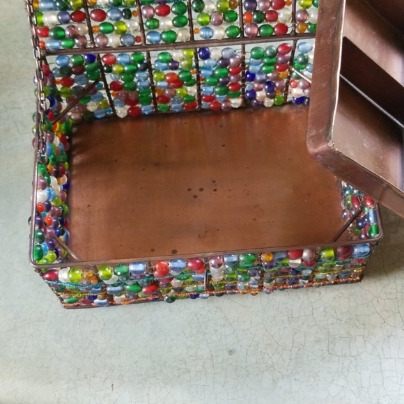 OOAK JEWELRY BOX ARTISAN MADE~COPPER &BEADS.AB FAB - Picture 4 of 6